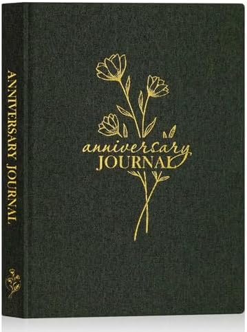 Lanpn Wedding Anniversary Journal Notebook – Linen First Year to 70th Anniversary Scrapbook Memory Book for Couples – Newlywed Marriage Journal Wedding Anniversary Book Gifts (Green, 190 Pages)
