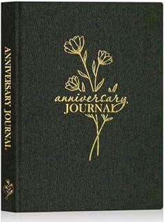 Lanpn Wedding Anniversary Journal Notebook - Linen First Year to 70th Anniversary Scrapbook Memory Book for Couples - Newlywed Marriage Journal Wedding Anniversary Book Gifts (Green, 190 Pages)