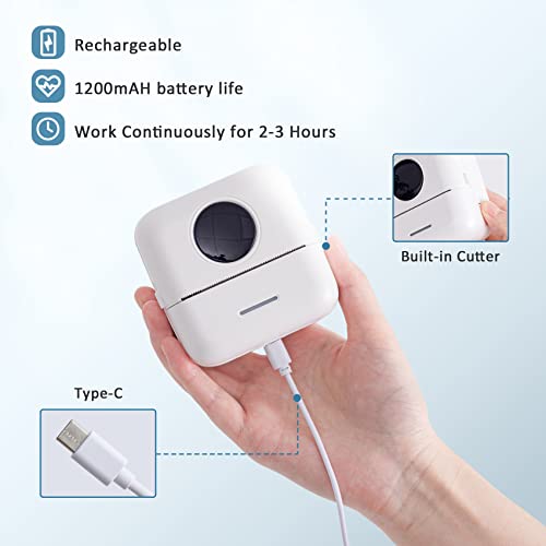 Tianse Mini Sticker Printer, Bluetooth Label Maker Thermal Inkless Label Printer For Journal, Notes, Memo, Photo, Label Compatible With Ios&Android #TOP3