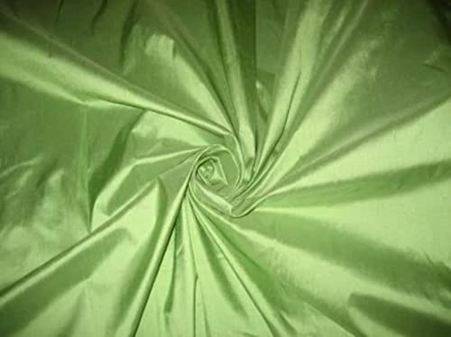 Soie Dupioni vert pomme 137 cm au mètre pour création textile
