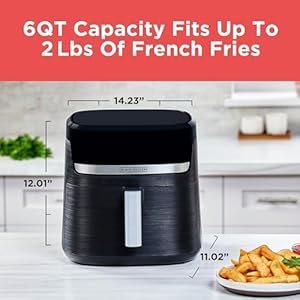 BLACK+DECKER Purifry 6QT Air Fryer, Crispy Deep Fried Taste without the Fat, Plus Bake, Dehydrate, and Keep Food Warm, Digital Touchscreen and Auto Shut-Off BLACKDECKER Purifry 6QT Air Fryer Crispy Deep Fried Taste without the Fat Plus Bake Dehydrate and Keep Food Warm Digital Touchscreen and Auto Shut Off