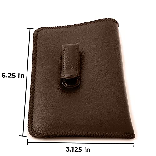 Image of Calabria Mens Soft Slip-in Case w /Metal Clip Jumbo Sized in Black or Brown