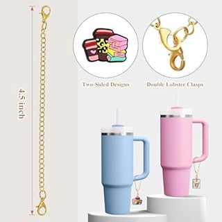 Pabucle Charm Accessories for Stanley Cup 10 PCS Cute Coffee Charm for Tumbler Gifts for Women