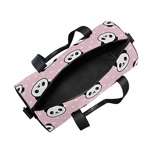 Cute Panda Duffel Bag,Canvas Travel Bag for Gym Sports and Overnight