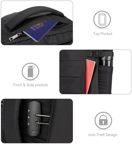 مراجعة حقيبة لابتوب Tzowla 40L: معتمدة للطيران، مقاومة للماء، مضادة للسرقة ومنفذ USB - الصورة 4