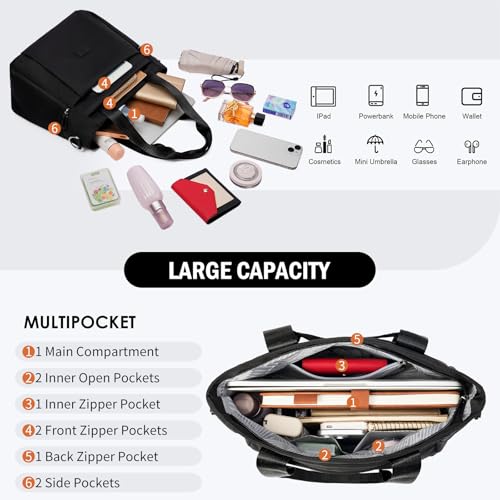 Bolso Tote para mujer con múltiples bolsillos y asas miniatura 2