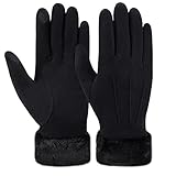 ZASFOU Womens Winter Touchscreen Gloves Warm Cashmere Gloves with Fleece Lined for Cold Weather Christmas Gifts for Women