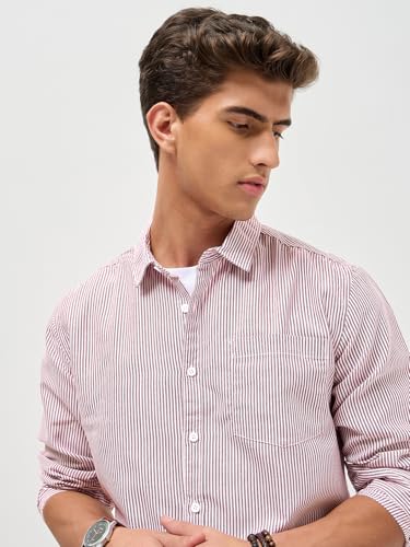 Image of Urbano Fashion Men's Cotton Full Sleeve Regular Fit Casual Striped Shirt