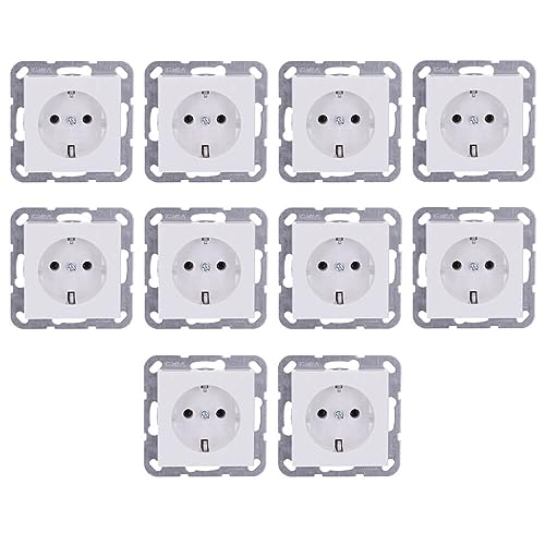 10 Stück Gira 418827 SCHUKO-Steckdose System 55 Reinweiß seidenmatt