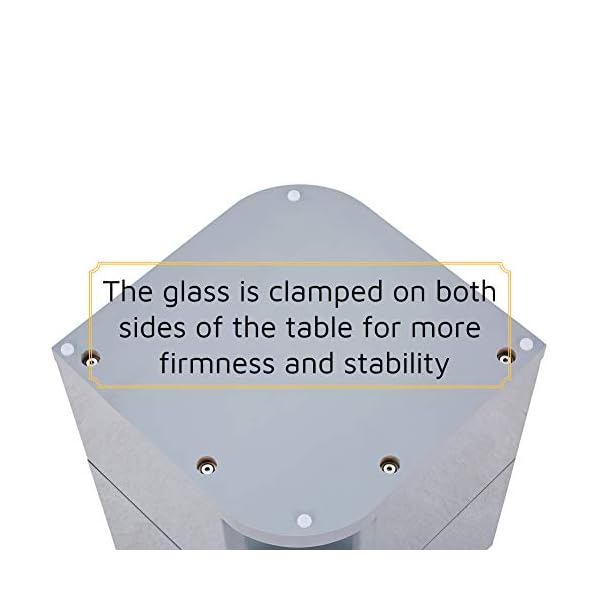 GOLDFAN High Gloss Side End Table Modern Coffee Table with Glass Storage Shelves Bedside Tables for Living Room Lounge - Image 7
