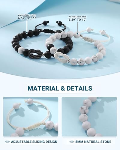 UNGENT THEM Pinky Promise Forever Knot Couples Bracelets Anniversary Christmas Valentines I Love You Gifts for Boyfriend Girlfriend Him Her4