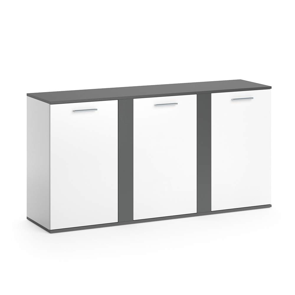 Vicco Kommode Novelli, Anthrazit, 40 x 80 cm mit Türen, geeignet zur Aufbewahrung von Kleidung und Haushaltsgegenständen