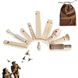 11PCS Natural Wooden Bird Call Set – 11Handmade Bird Whistle with 1Easy-Carry Storage Bag | Suitable for Bird Enthusiasts, Camping Trips, Outdoor Exploration & Educational Activities