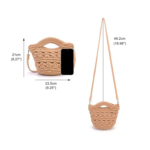Image of CHIC DIARY Women Straw Beach Bag Clutch Purse Small Crossbody Bag Woven Cotton Shoulder Handbag for Summer