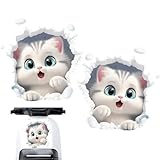 Autocollant chat résistant à la décoloration : conçu comme un autocollant de voiture chat avec des propriétés résistantes à la décoloration, cet autocollant imperméable utilise un matériau PVC sûr pour conserver une image et distincte, offrant propriétaires de voitures un moyen fiable de décorer leurs véhicules avec une décoration élégante qui dure au fil des saisons.