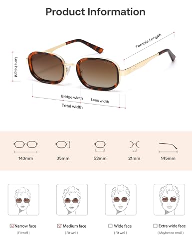 Image of SOJOS Trendy Rectangle Polarized Sunglasses for Women Men,Retro Square Shades Chic Sun Glasses SJ1291