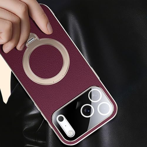 Coque iPhone 17 rouge magnétique avec anneau de support intégré