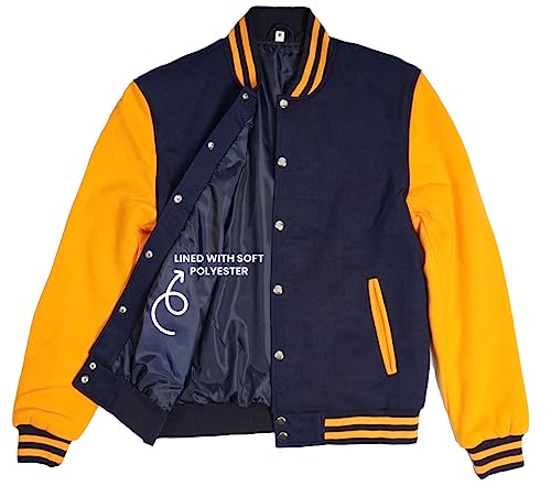 Image of Decrum Varsity Jacket Men - Casual High School Baseball Letterman Style Mens Bomber Jackets