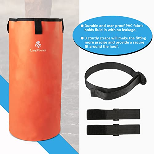 Image of Hoof Soaking Boot for Horse, Waterproof PVC Hoof Soaker Bag with EVA Foam Pad, Secure 3-Strap Equine Icing & Soaking Boot for Hooves Care, Fits Most Hooves