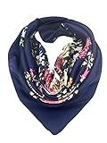 YOUR SMILE Polyester Scarf Women’s Fashion Pattern Large Square Satin Headscarf 35''x35''
