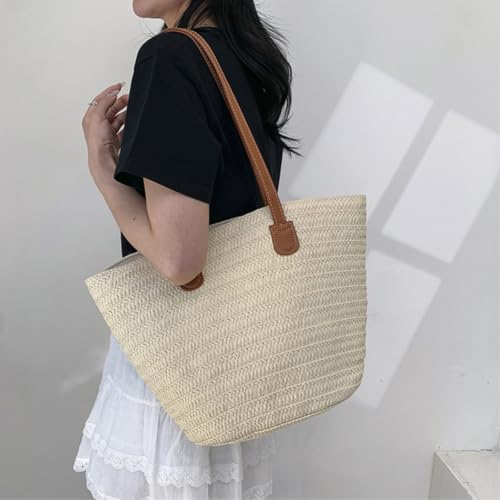 Panier cabas tissé kaki idéal pour la plage et vos soirées d'été - 5