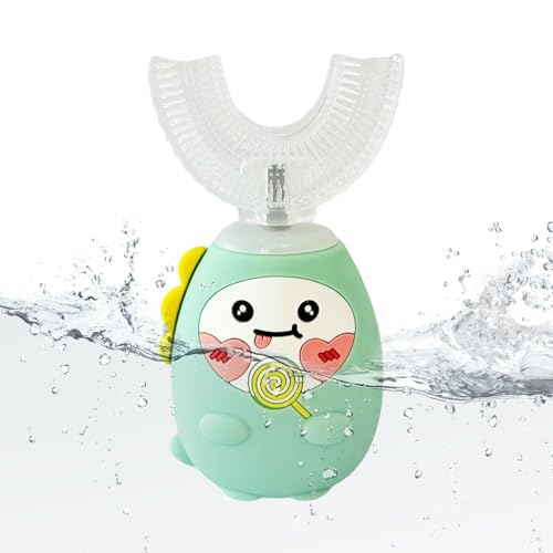 Tuxuseo Cepillo de dientes U para niños | 3 modos de cepillo de dientes eléctrico U con temporizador - Cepillo de limpieza dental portátil - Para niñas, escuela, hogar, viajes