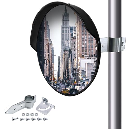 CNQLIS 18 Inch Convex Mirror Outdoor with Adjustable Wall Fixing Bracket by CNQLIS - Used condition - US$33.23