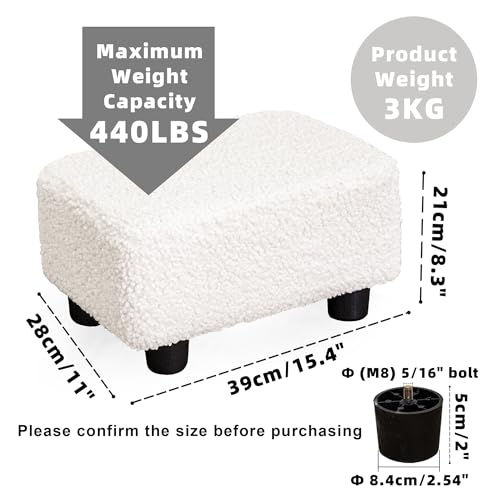 Carolmade CM001SND Small Foot Stool Ottoman 15.4 Inch Footstool With Legs Under Desk Footrest For Living Room Bedroom And Office thumb #2