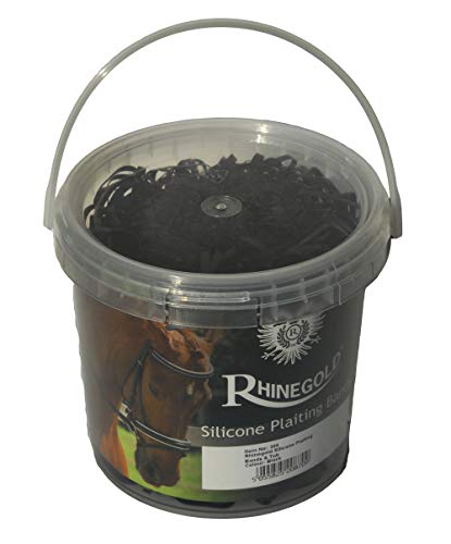 Rhinegold Silicone Plaiting Bands & Tub - Black