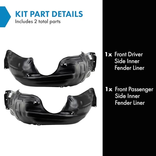 Image of TRQ Front Inner Fender Liner Set Compatible with 2005-2010 Toyota Avalon TO1250112 TO1251112
