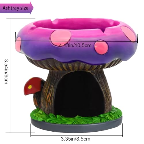 Colonial Tin Works Cute Mushroom House Ashtrays with Storage - Ashtrays for Weed Smokers and Bong Users with Smoking Accessories Collection and Home Office Ornament Gifts - Image 6
