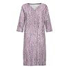 Ladies Summer Midi Dresses with Sleeves Linen Casual Holiday Shfit Dresses for Women UK V Neck A-line Dress Sundress Solid Elegant Dress Pink XL #4