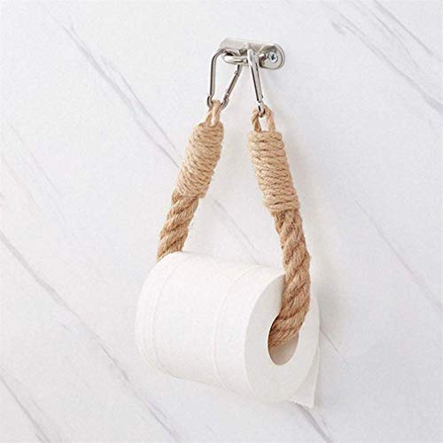 Vssictor Porte-papier toilette/porte-serviette en corde de chanvre pour salle de bain et cuisine Cover