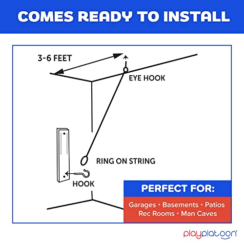 Image of Play Platoon Hook and Ring Toss Bar Game for Adults - Wood Toss Ring Game for Adults - Perfect Home, Basements, & Bar Gifts