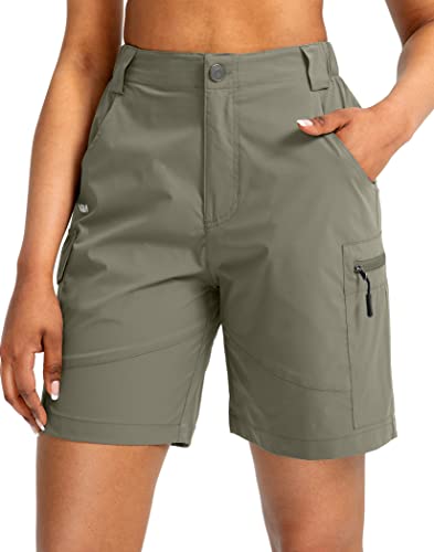 La mejor selección de Shorts y bermudas para Mujer los 10 mejores. 41 Viodia - Pantalones cortos tipo cargo para mujer, de 7 pulgadas, con bolsillos, secado rápido, ligeros, para golf, casual, verano, Verde pizarra, Small