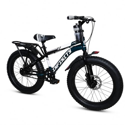 Image of CAPENT Infinity 20 * 300 Fat Tyre Bicycle for Kids, 20 Inch Wheels, Dual Disc Brakes, Rigid Fork, Ages 7-10 Years Boys - Girls (Blueish)