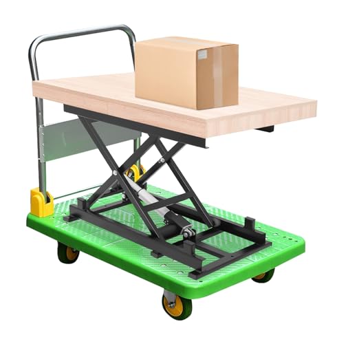 Electric Scissor Lift Table,350Lbs Capacity Single Scissor Lift Table with Remote Control, 7.68-26.77In Height Adjustable Lifting Platform,Lift Table for Material Handling and Transportation,Etc