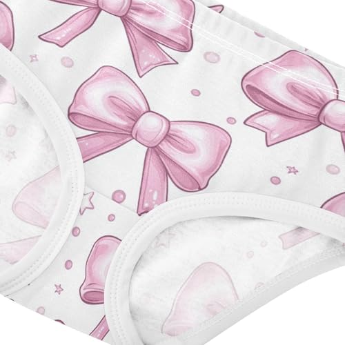 Wusikd Cute Pink Bows Girls' Underwear Cotton Stars Girls Briefs Soft Toddler Underwear 2T4