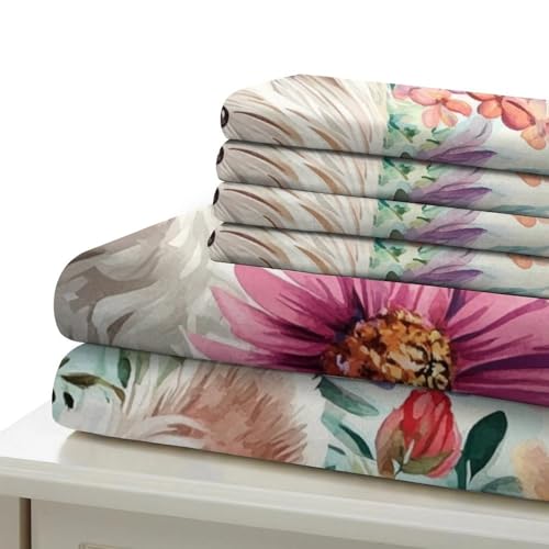 Drap de couette West Highland Terrier floral 260x220 en microfibre 3D