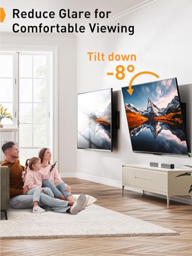 Perlegear TV Wandhalterung Neigbar für 37-82 Zoll Flach- und Curved-Fernseher (bis 60 kg, VESA 600x400mm) – Universelle TV Halterung mit Verstellbaren Zugschnüren, Model PGLT5 – Bild 6