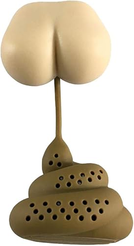 Miniatura 7 de shlutesoy Coladores de té, Poo Turd forma de silicona filtro de filtro infusor broma truco accesorios bebida herramienta marrón