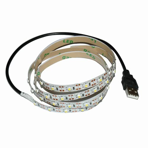 Cinta LED USB 5V Warm White 2M para TV PC miniatura 1