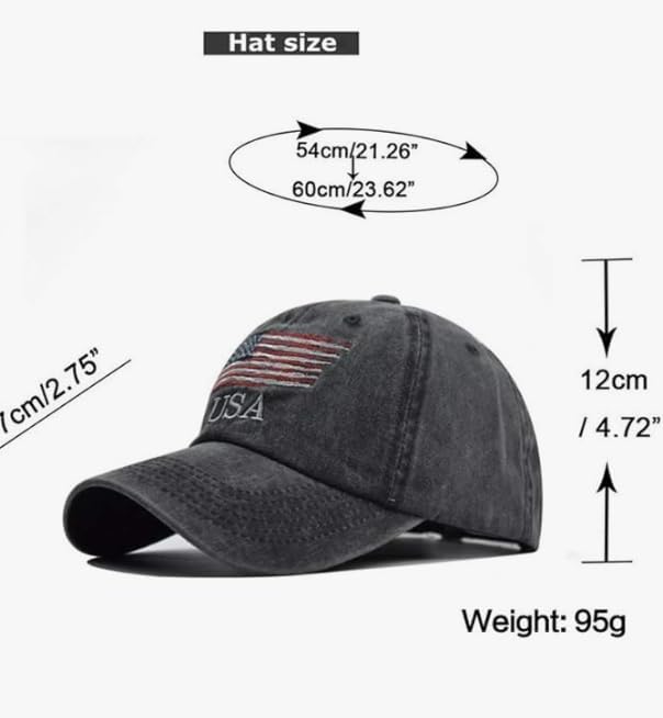 USA Flag Hat - American Flag- Embroidered - Put Your Patriotism On Display - Comfortable - Adjustable - One Size Fits Most - Image 4