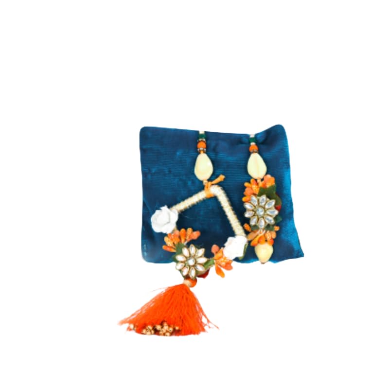 Image of NUTRI MIRACLE Rakhi Combo - Nuts & Chocolate Tin Gift Set for Brother Sister