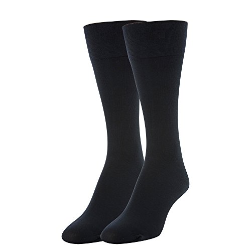 Gold Toe Women's Little Black Pima Cotton Trouser Socks, 2 Pairs, Shoe Size: 6-9