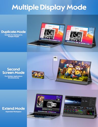 Image of KEEPTIME 4K Portable Monitor 15.6 inch 3840x2160 UHD USB-C HDMI Laptop Monitor, 100% Adobe RGB IPS Computer Gaming Display HDR Travel Screen w /Speakers for Laptop Xbox PS5 Switch PC Phone