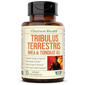 Tribulus Terrestris for Men with DHEA, Tongkat Ali, and Zinc – Testosterone Supplement for Men with Vitamin B6, Rhodiola Rosea – Libido Support, Muscle Builder, Male Enhancing Supplement – 30 Capsules