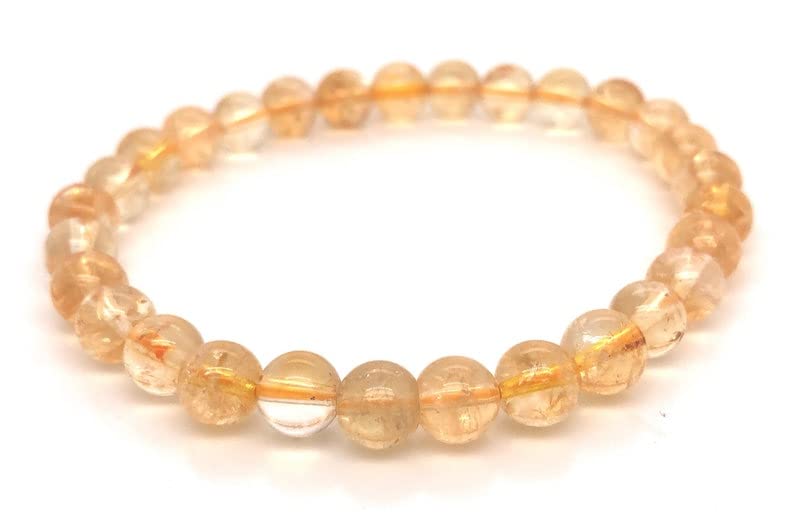 Bracelet citrine dorée 8mm idée cadeau bien-être et chance