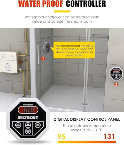 Sistema de ducha de vapor con pantalla LED y diseño autodrenante para hogar 6