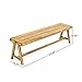 YZFfnte Outdoor Dining Benches (Set of 2) – Contemporary Acacia Wood Patio Benches with Teak Finish, Kitchen Bench.Entryway Bench.All-Weather Design for Garden, Deck, and Poolside Seating